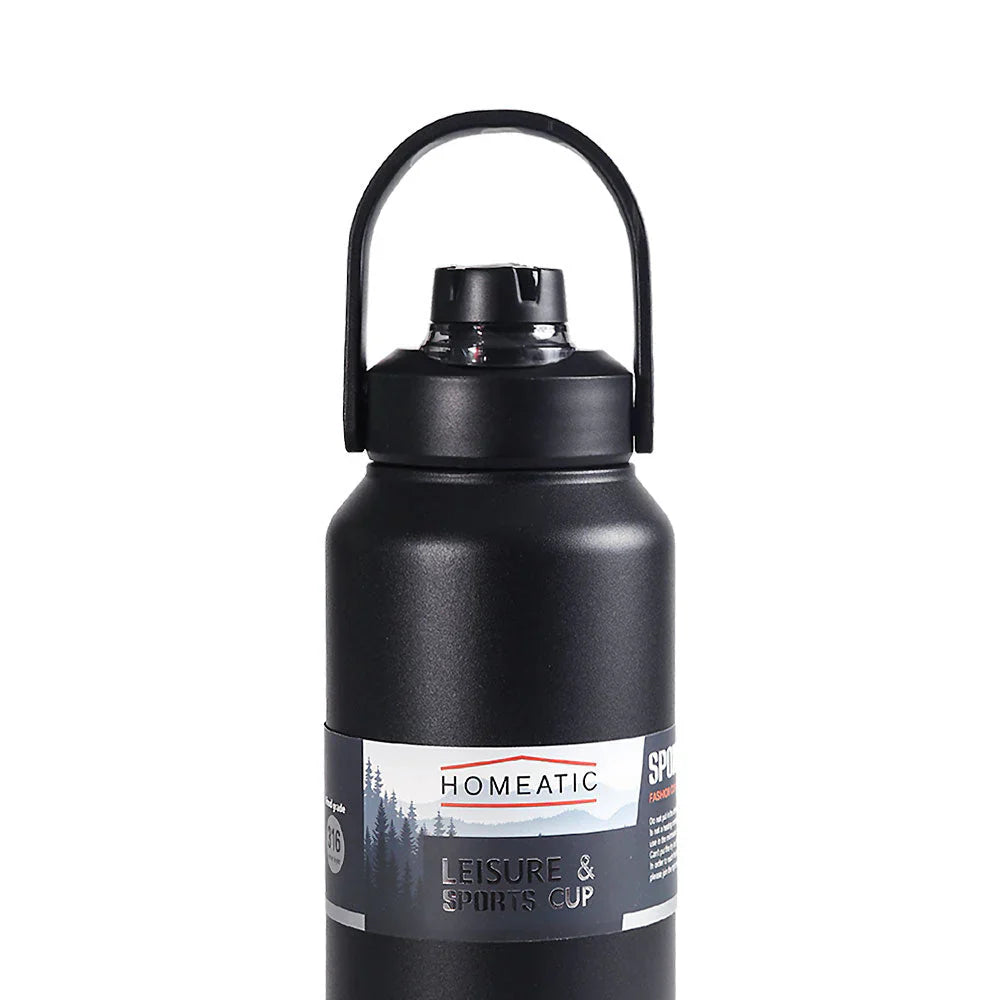 Homeatic Leisure and Sports Vacuum Flask 1300ML Black Steel Water Bottle at Zubaidas Homestore Online Pakistan