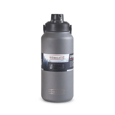 Homeatic Leisure and Sports Vacuum Flask 1300ML Grey Steel Water Bottle at Zubaidas Homestore