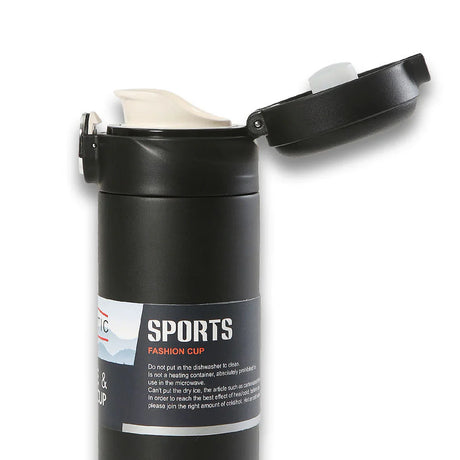 Homeatic Leisure and Sports Vacuum Flask 400ML Black Steel Water Bottle at Zubaidas Homestore Pakistan