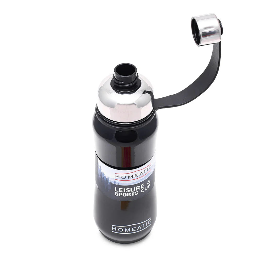 Homeatic Leisure and Sports Vacuum Flask 500ML Black Steel Water Bottle at Zubaidas Homestore Pakistan