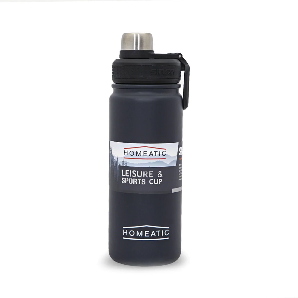 Homeatic Leisure and Sports Vacuum Flask 650ML Black Steel Water Bottle at Zubaidas Homestore