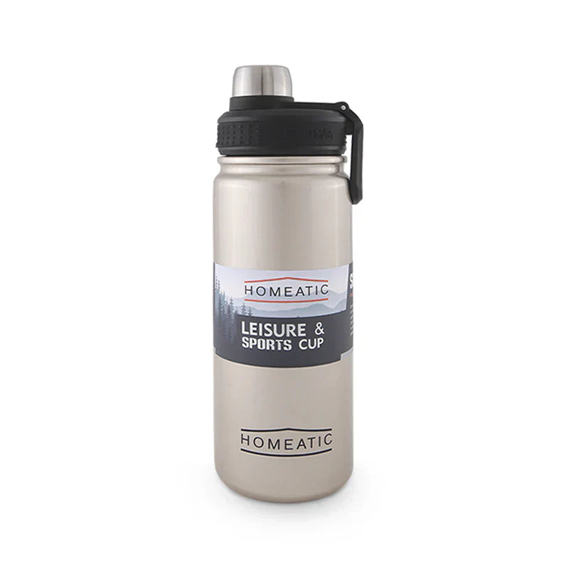 Homeatic Leisure and Sports Vacuum Flask 650ML Silver Steel Water Bottle at Zubaidas Homestore Pakistan