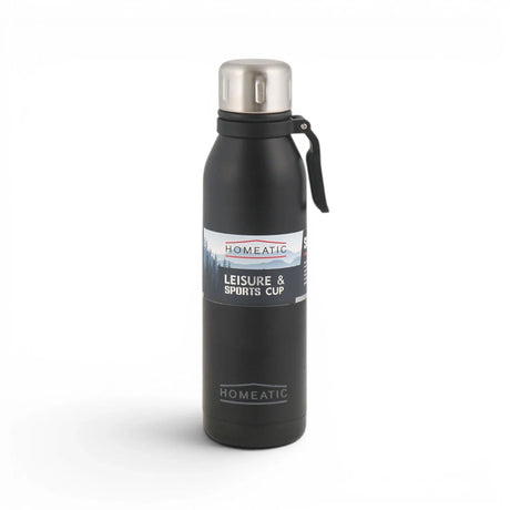 Homeatic Leisure and Sports Vacuum Flask 700ML Black Steel Water Bottle at Zubaidas Homestore