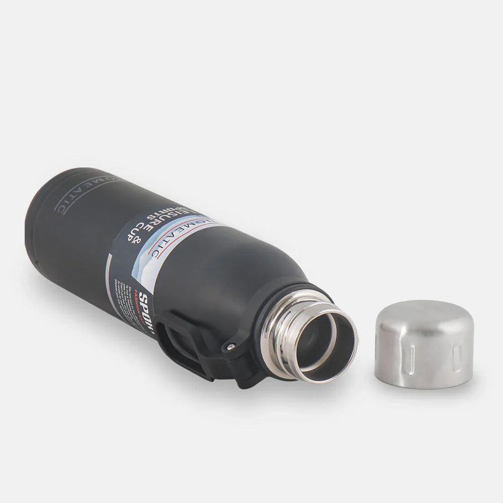 Homeatic Leisure and Sports Vacuum Flask 700ML Black Steel Water Bottle at Zubaidas Homestore Online Pakistan