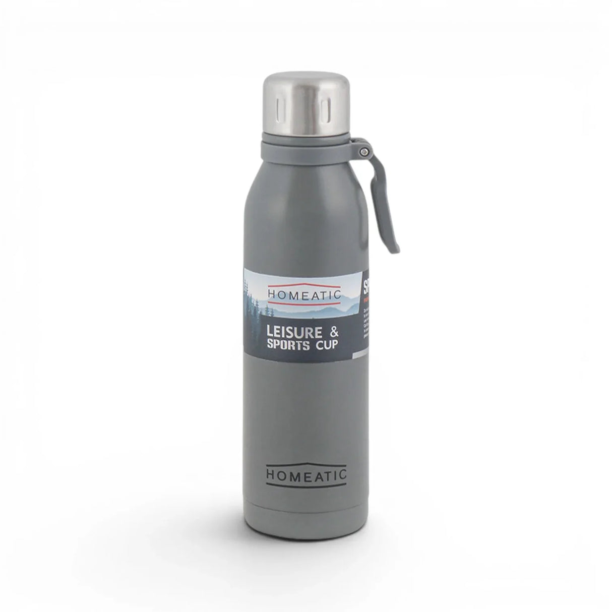 Homeatic Leisure and Sports Vacuum Flask 700ML Grey Steel Water Bottle at Zubaidas Homestore