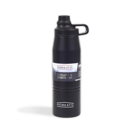 Homeatic Leisure and Sports Vacuum Flask 900ML Black Steel Water Bottle at Zubaidas Homestore