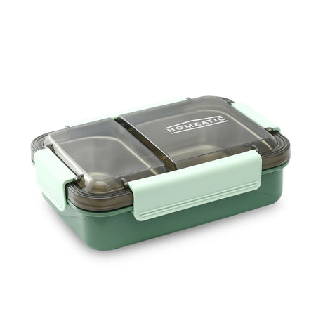 Homeatic Multi-Compartment Stainless Steel Lunch Box Green 750ml at Zubaidas Homestore