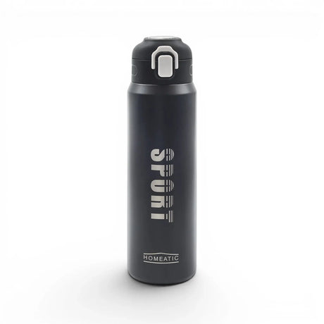 Homeatic Sport Vacuum Flask 800ML Black Steel Water Bottle at Zubaidas Homestore