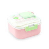 Homeatic Square Bento Plastic Pink 750 ML Lunch Box with Cutlery at Zubaidas Homestore