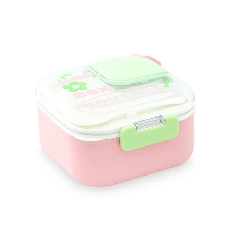 Homeatic Square Bento Plastic Pink 750 ML Lunch Box with Cutlery at Zubaidas Homestore