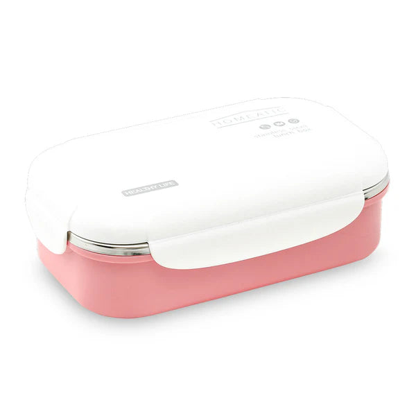 Homeatic Stainless Steel Lunch Box 650ml Pink HMT-003 at Zubaidas Homestore