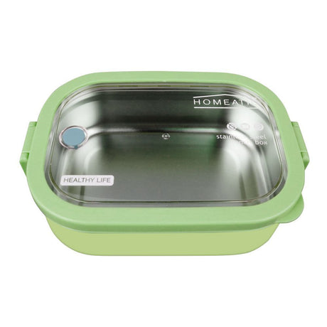 Homeatic Stainless Steel Lunch Box with Spoon 1300ml Green at Zubaidas Homestore