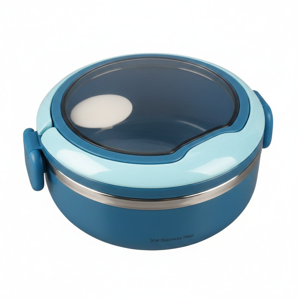 Homeatic Stainless Steel Lunch Box with Spoon 750ml Blue at Zubaidas Homestore
