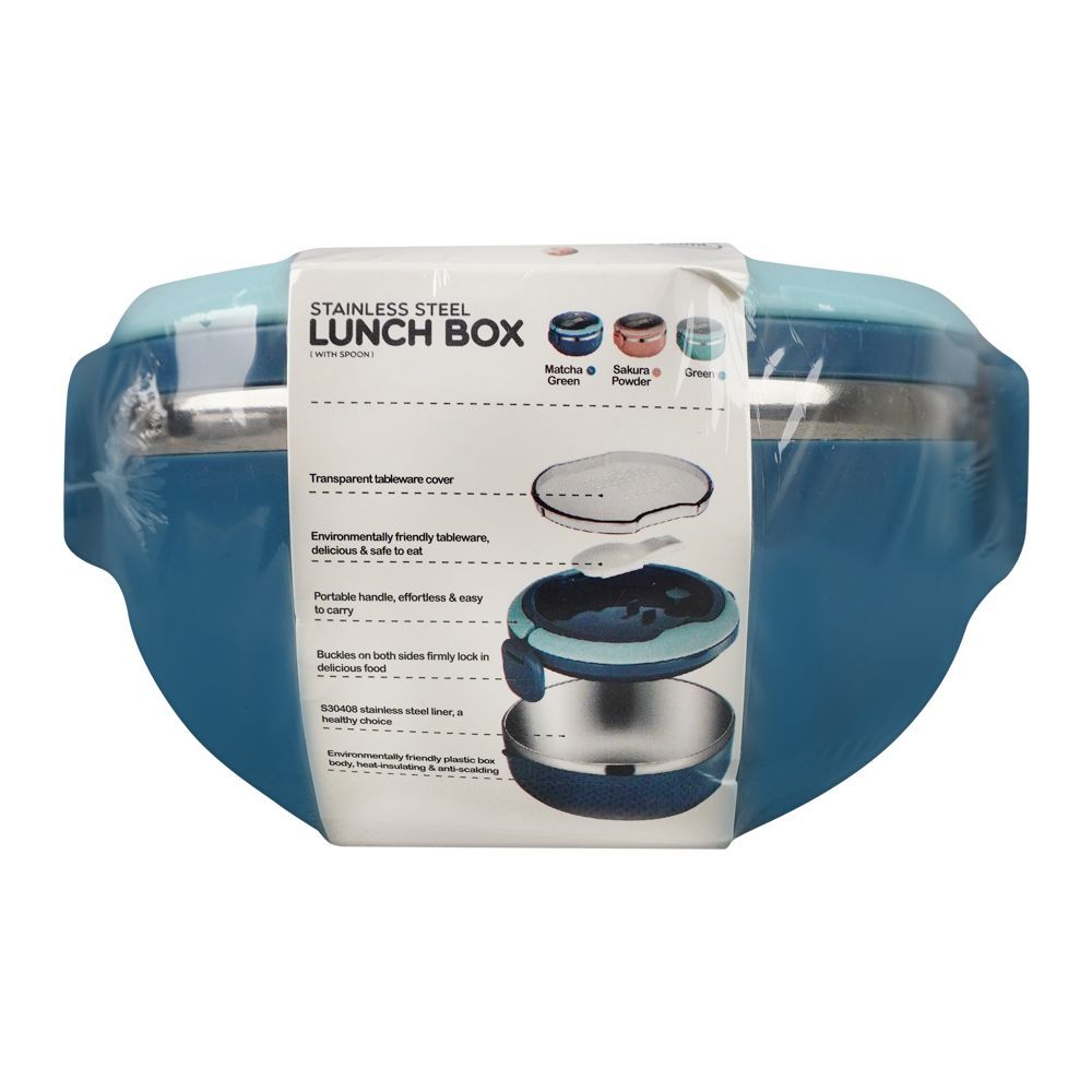 Homeatic Stainless Steel Lunch Box with Spoon 750ml Blue at Zubaidas Homestore Pakistan