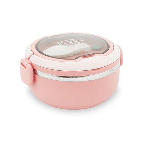 Homeatic Stainless Steel Lunch Box with Spoon 750ml Pink at Zubaidas Homestore