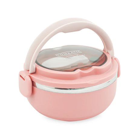 Homeatic Stainless Steel Lunch Box with Spoon 750ml Pink at Zubaidas Homestore Pakistan