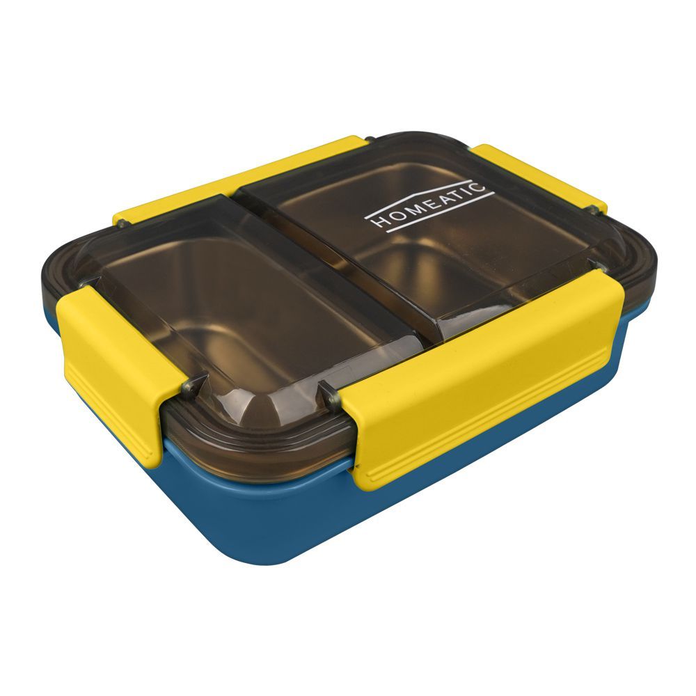 Homeatic Stainless Steel Lunch Box with Two Compartments Blue at Zubaidas Homestore