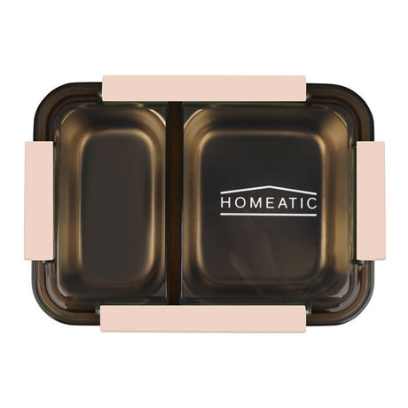 Homeatic Stainless Steel Lunch Box with Two Compartments Pink at Zubaidas Homestore Pakistan
