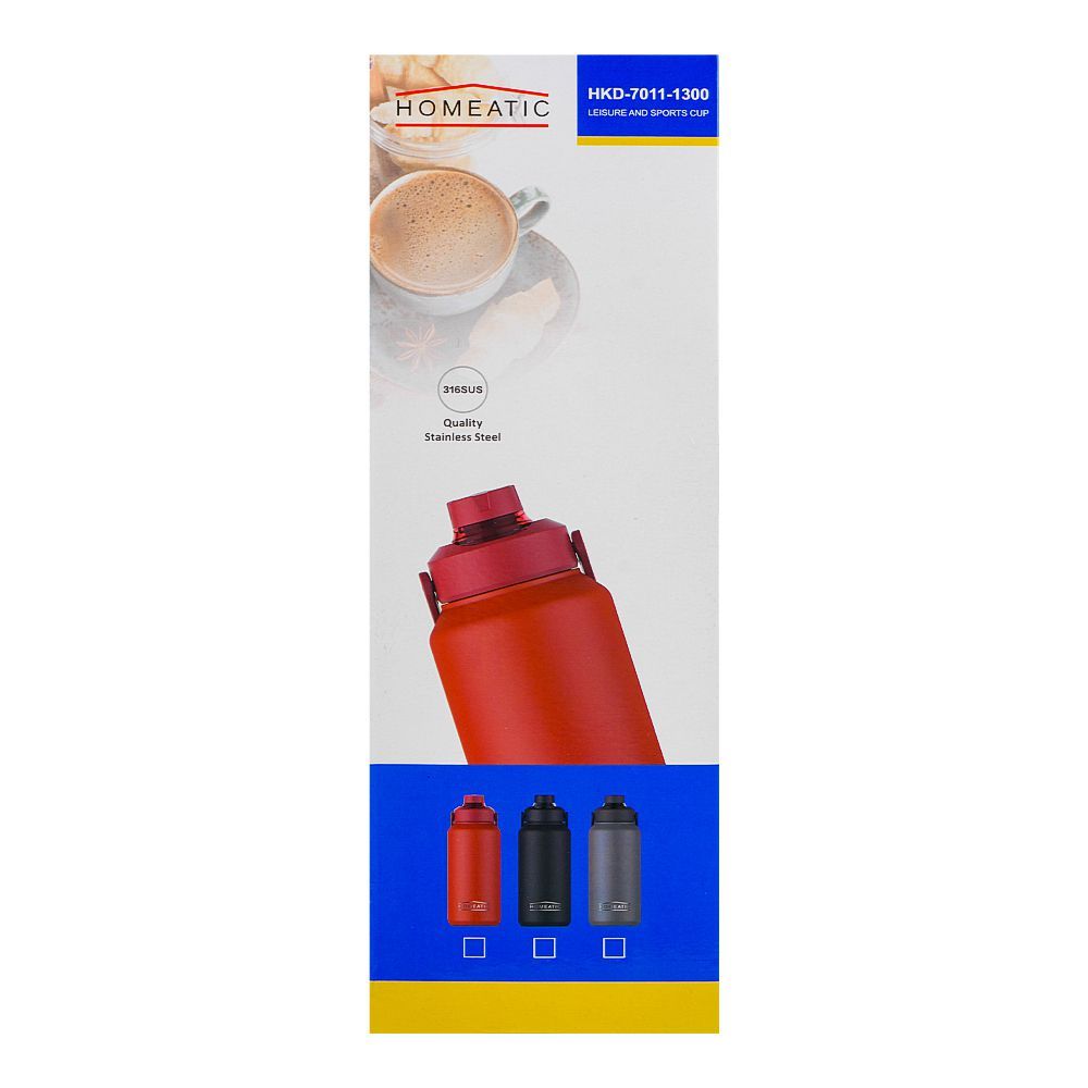 Homeatic Stainless Steel Water Bottle 1300ml Red at Zubaidas Best Homestore in Pakistan