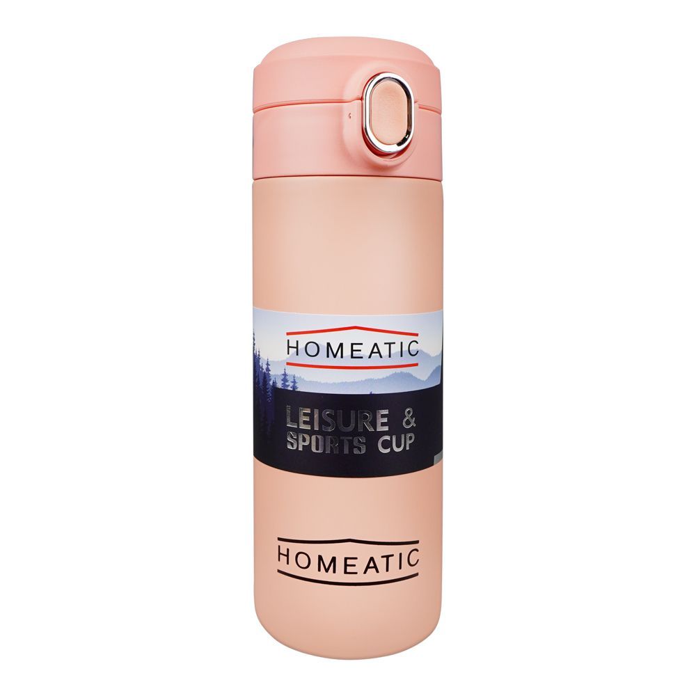 Homeatic Stainless Steel Water Bottle 400ml Pink at Zubaidas Homestore