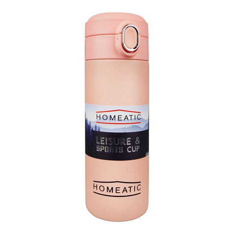 Homeatic Stainless Steel Water Bottle 400ml Pink at Zubaidas Homestore