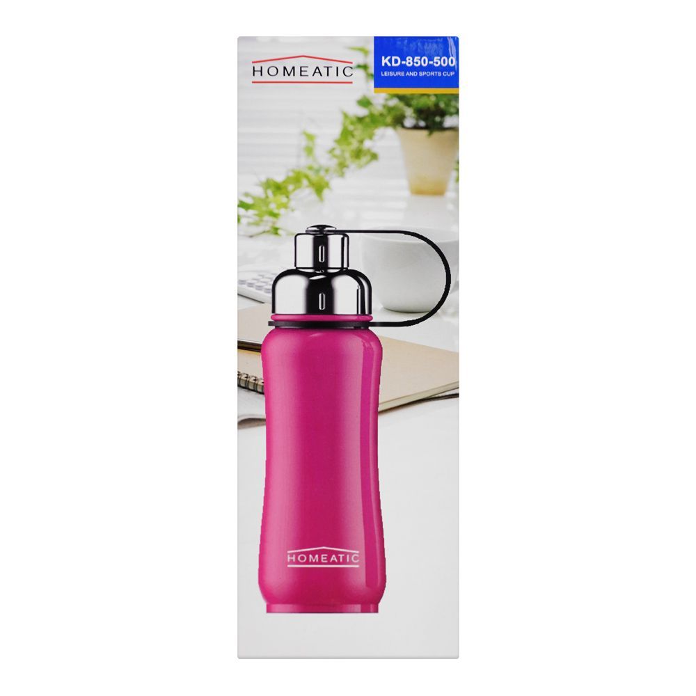 Homeatic Stainless Steel Water Bottle 500ml Pink at Zubaidas Online Homestore Pakistan