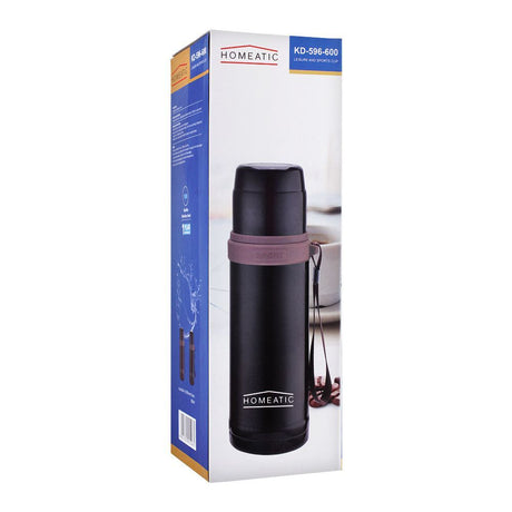 Homeatic Stainless Steel Water Bottle 600ml Black at Zubaidas Homestore Pakistan