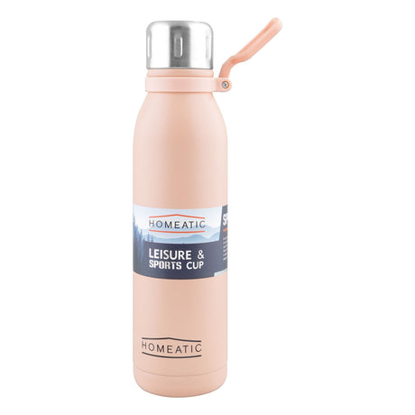 Homeatic Stainless Steel Water Bottle 700ml Pink at Zubaidas Homestore