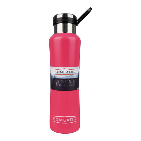 Homeatic Steel Water Bottle Pink 550ml HKA-038 Zubaidas Homestore