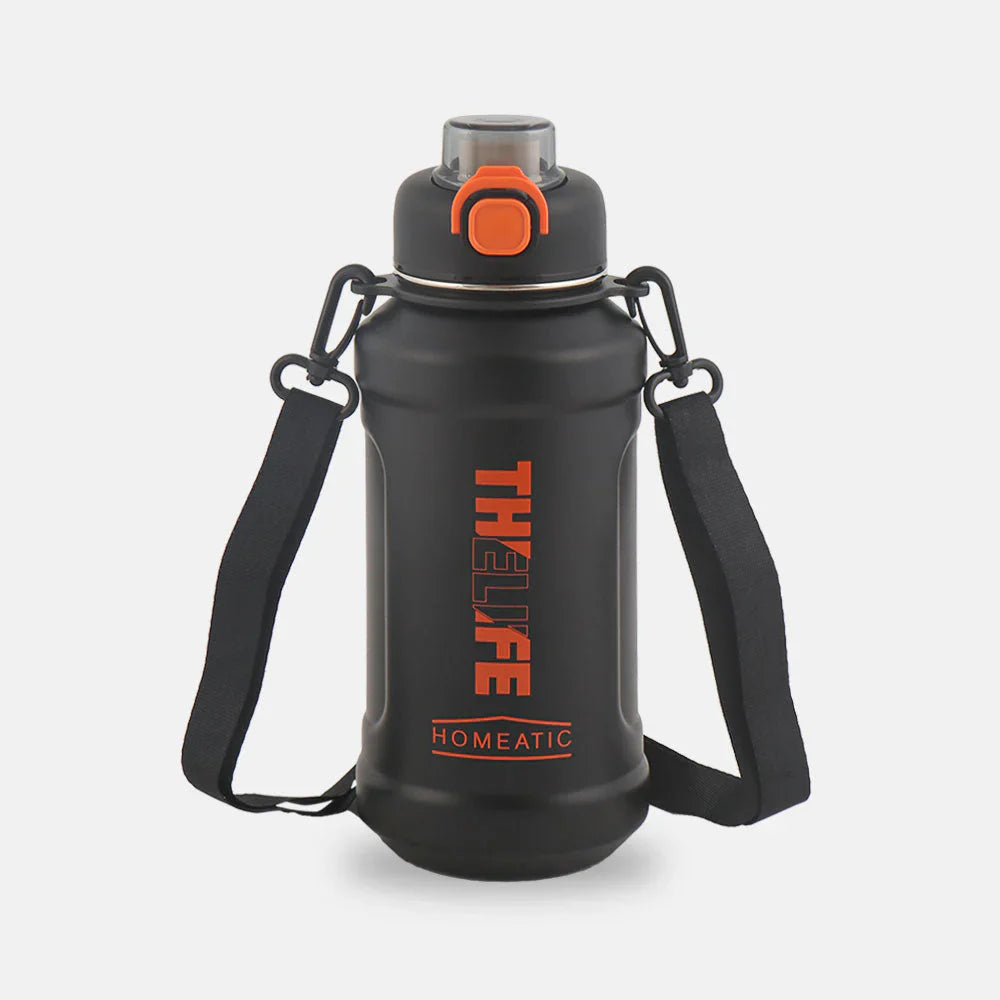 Homeatic The Life Vacuum Flask 1000ML Black Steel Water Bottle at Zubaidas Home Store Pakistan