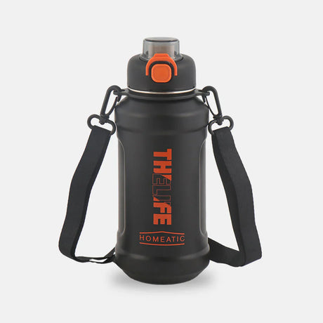Homeatic The Life Vacuum Flask 1000ML Black Steel Water Bottle at Zubaidas Home Store Pakistan