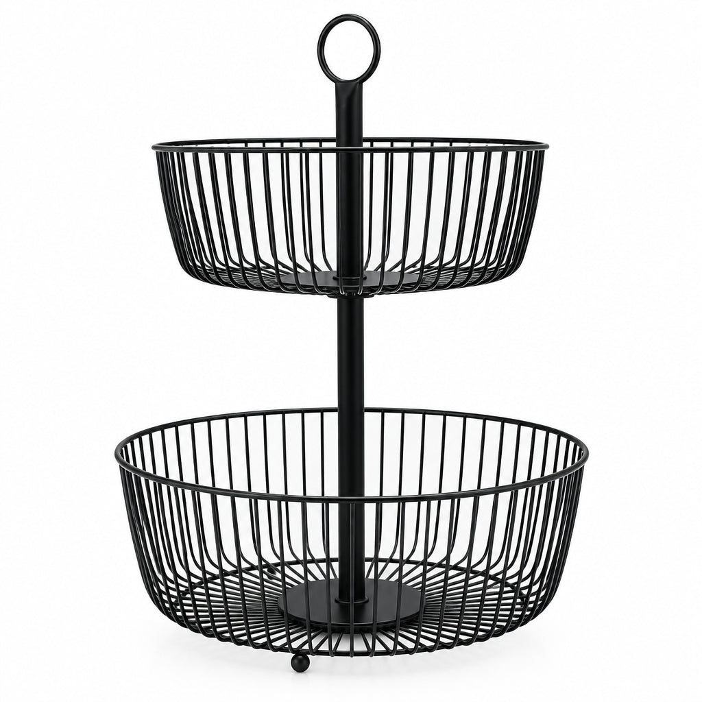 Homeatic Two Tier Industrial Wire Fruit Basket at Zubaidas Homestore - The Largest Collection Of Fruit Baskets In Pakistan