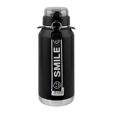 Homeatic Vaccum Flask- Black Steel Water Bottle 1100ML at Zubaidas Homestore Pakistan