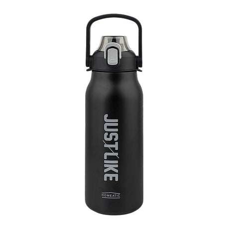 Homeatic Vaccum Flask- Black Steel Water Bottle 1800ML at Zubaidas Homestore