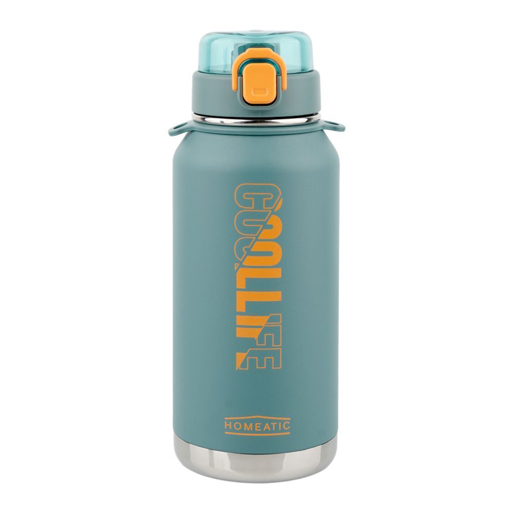 Homeatic Vaccum Flask- Green Steel Water Bottle 1100ML at Zubaidas Homestore
