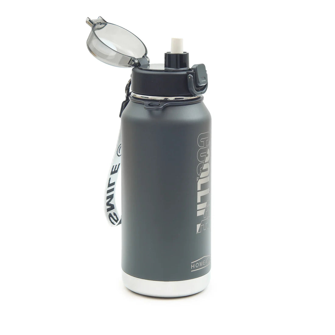 Homeatic Vaccum Flask- Grey Steel Water Bottle 1100ML at Zubaidas The Best Homestore in Pakistan
