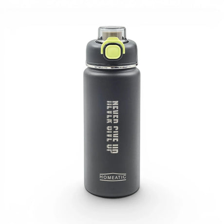 Homeatic Vaccum Flask Grey Steel Water Bottle 750 ML at Zubaidas Homestore at Zubaidas