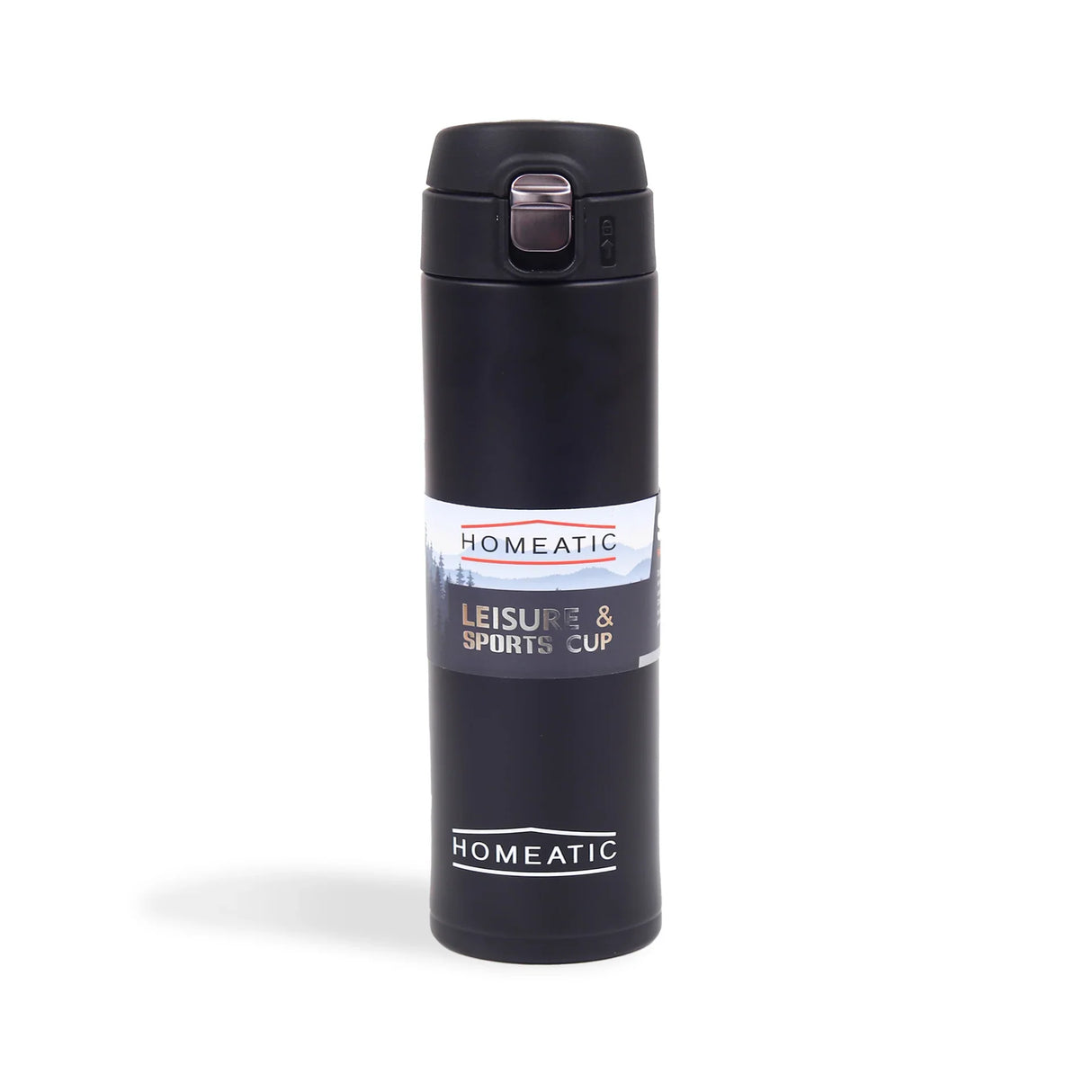 Homeatic Vacuum Flask 500ML Black Steel Water Bottle at Zubaidas Homestore