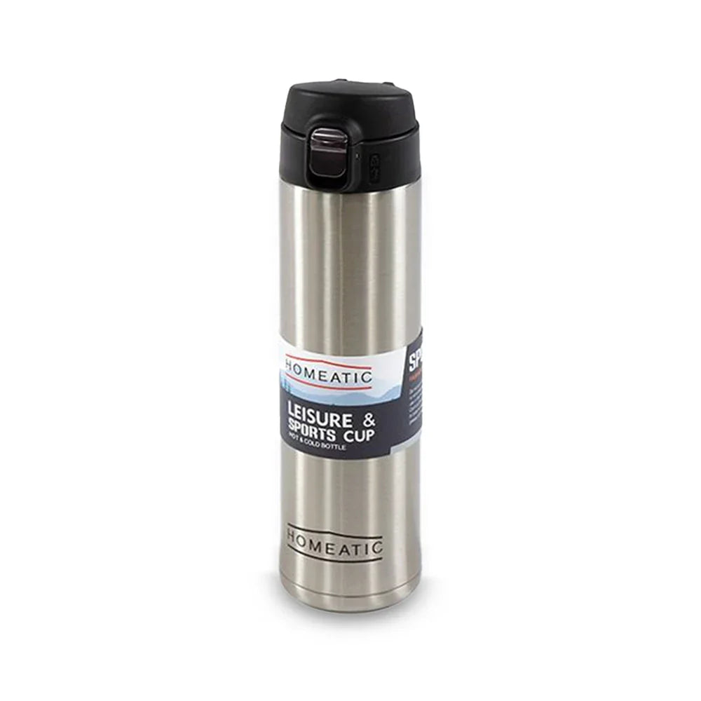 Homeatic Vacuum Flask 500ML Silver Steel Water Bottle at Zubaidas Homestore Pakistan