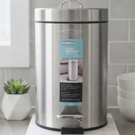 Homeatic Waste Bin Stainless Steel 3 Liters at Zubaidas Homestore