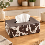 Homey Cowhide Print Leather Tissue Box at Zubaidas Homestore 