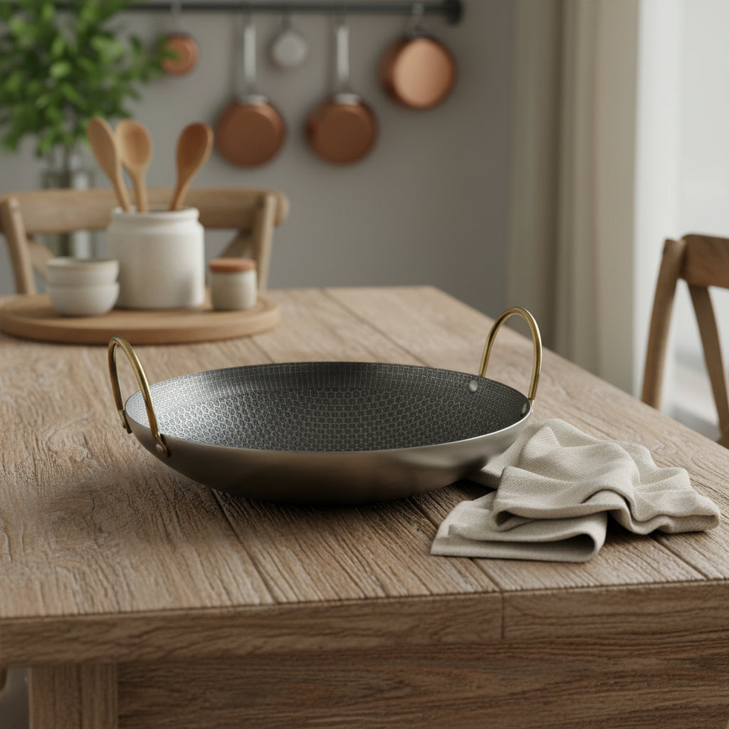 Honeycomb Non-Stick Karahi 25.5cm with Gold Handles at Zubaidas Homestore 