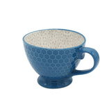 Honeycomb Pattern Ceramic Tea Cup Blue 350ml Zubaidas Homestore House of The Biggest Collection of Cups in Pakistan
