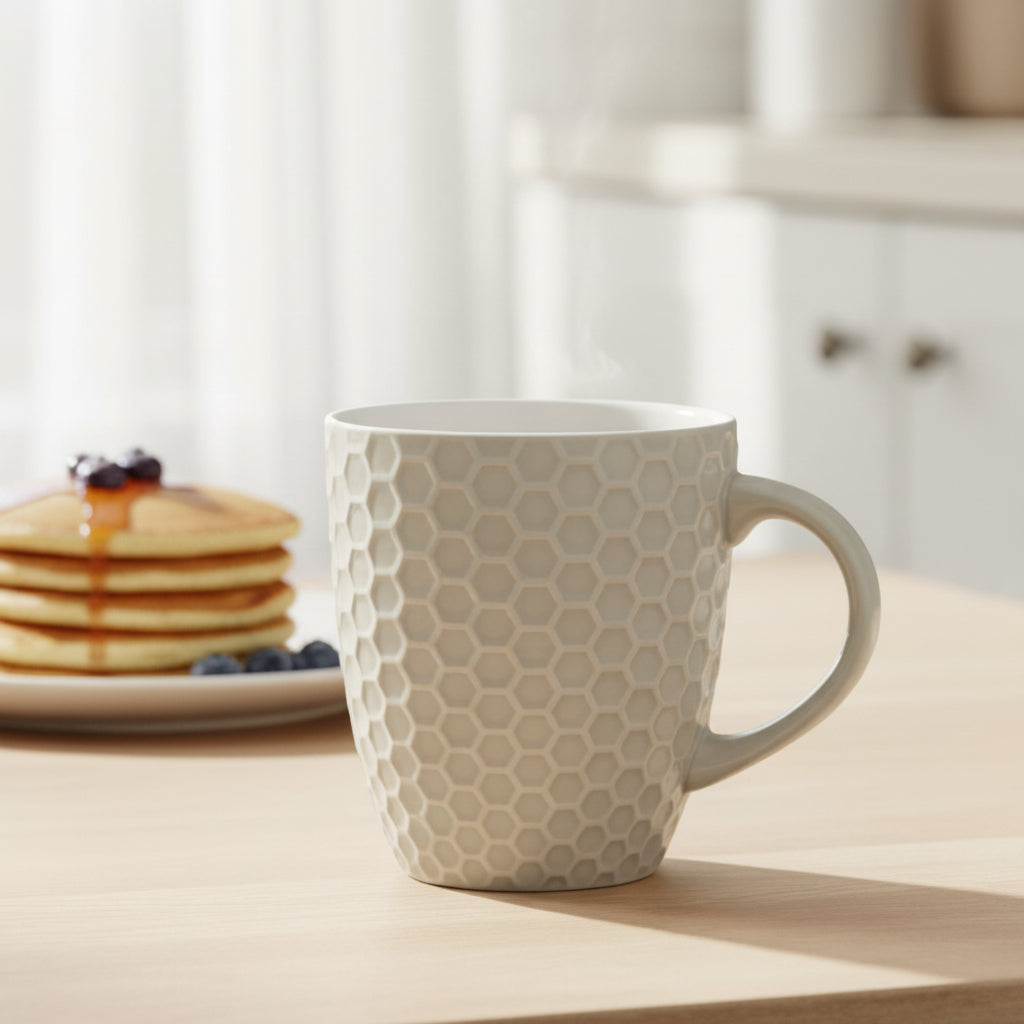 Honeycomb Pattern Ceramic Tea Mug 400ml at Zubaidas Homestore