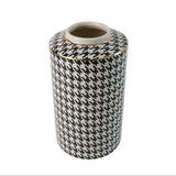 Houndstooth Ceramic Vase Jar Black and White at Zubaidas Homestore Online Pakistan