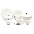 Imperial Bone China Dinner Set 61 Pieces with Silver Trim at Zubaidas Homestore