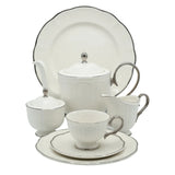 Imperial Bone China Tea Set 24 Pieces Silver Rim at Zubaidas Homestore Pakistan