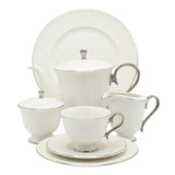 Imperial Bone China Tea Set 24 Pieces Silver Trim at Zubaidas Homestore Pakistan
