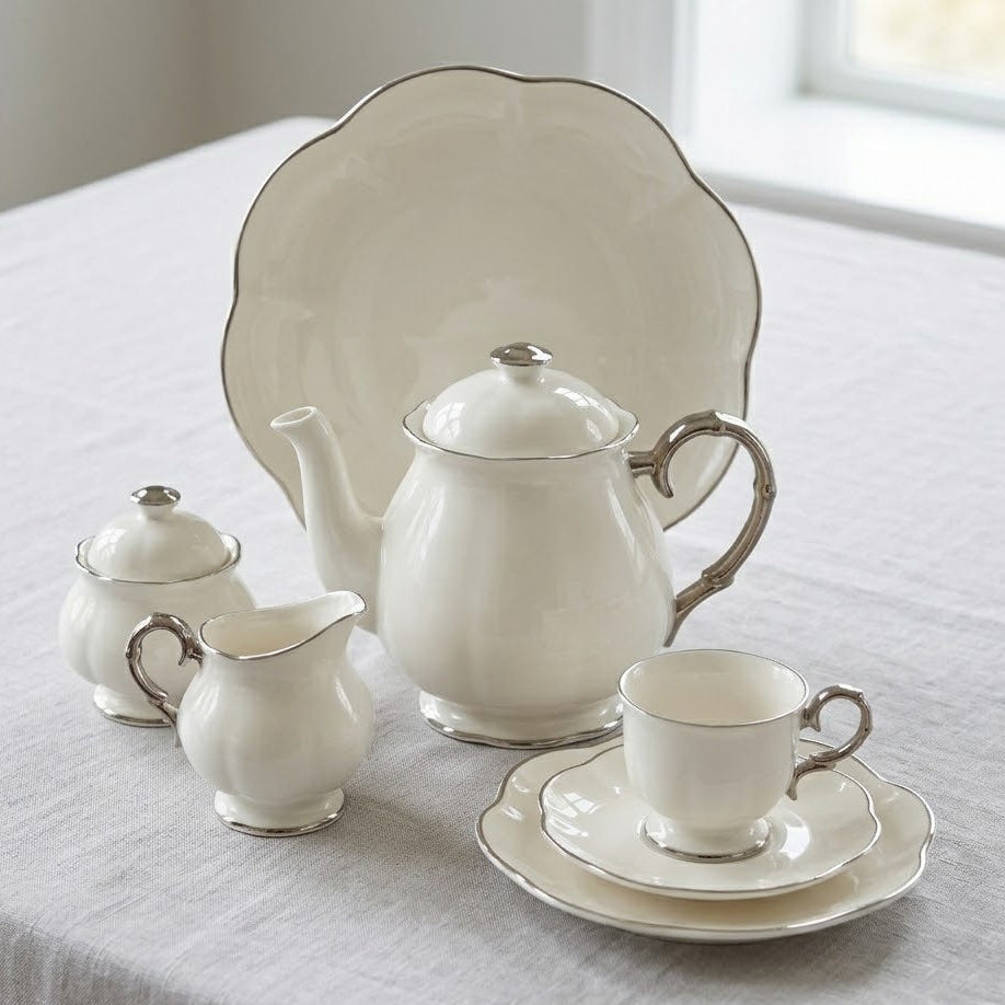 Imperial Bone China Tea Set 24 Pieces White at Zubaidas Homestore