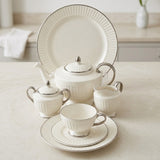 Imperial Fluted Bone China Tea Set 24 Pieces at Zubaidas Homestore